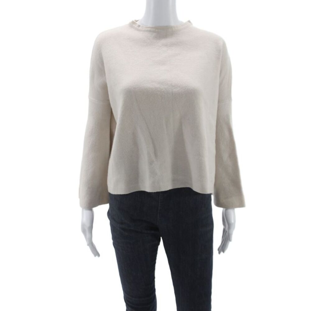 Roberto Collina Women Basic Beige Viscose Crew Neck Sweater Size S